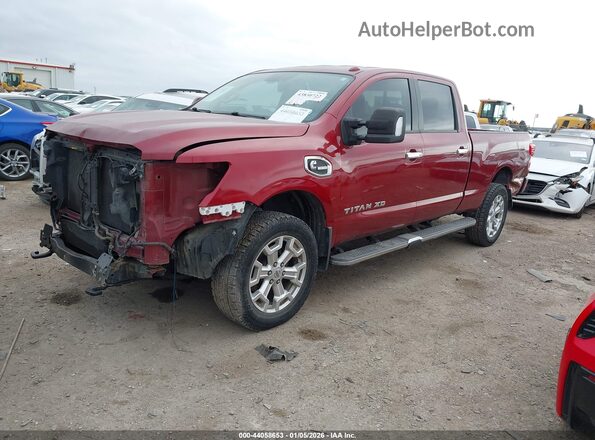 1N6BA1F44JN525974 2018 NISSAN TITAN XD Red წინა მარცხენა ხედი სამი მეოთხედიდან