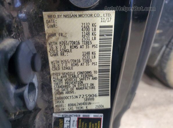 1N6BD0CT5JN725906 2018 NISSAN FRONTIER Black 
