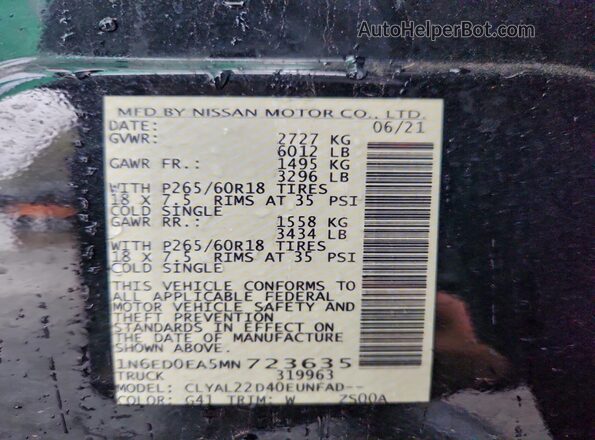 1N6ED0EA5MN723635 2021 NISSAN FRONTIER Black 