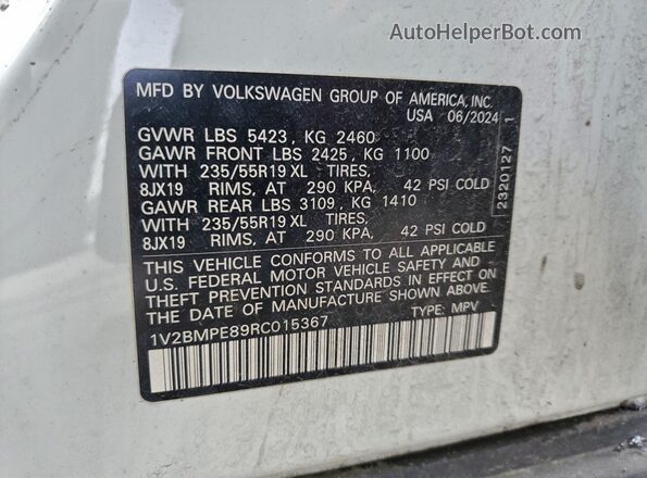 1V2BMPE89RC015367 2024 VOLKSWAGEN ID.4 White Engine compartment view