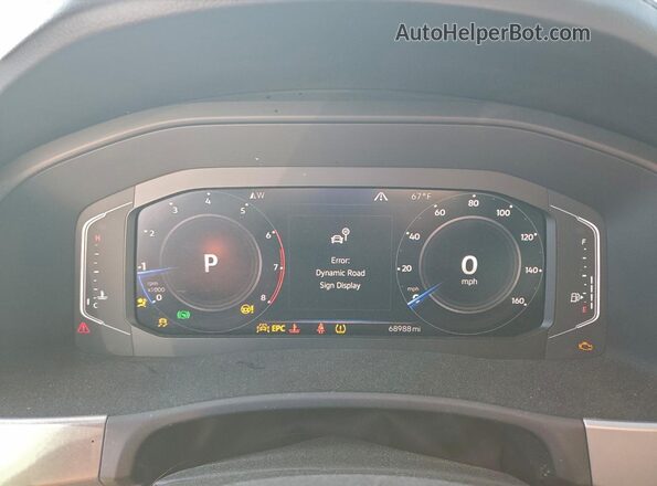 1V2ME2CA7LC209157 2020 VOLKSWAGEN ATLAS Silver Vista del cuadro de instrumentos