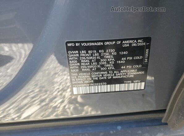 1V2WSPE81RC022370 2024 VOLKSWAGEN ID.4 Gray 360 interior view