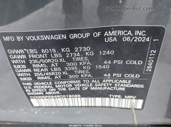 1V2WSPE84RC018085 2024 VOLKSWAGEN ID.4 Gray 