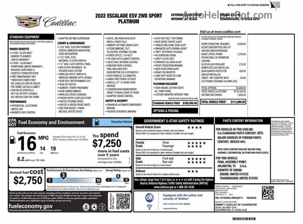 1GYS3RKL4NR258711 2022 CADILLAC ESCALADE Black 