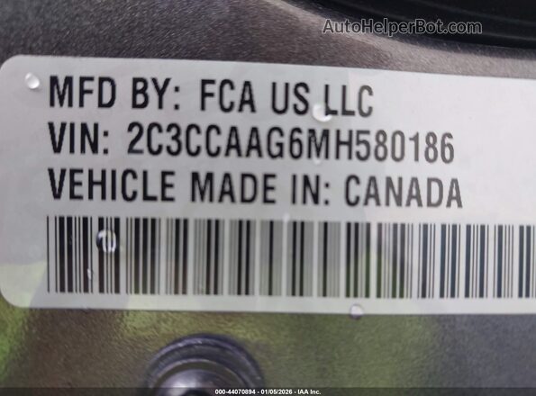 2C3CCAAG6MH580186 2021 CHRYSLER 300 Gray 