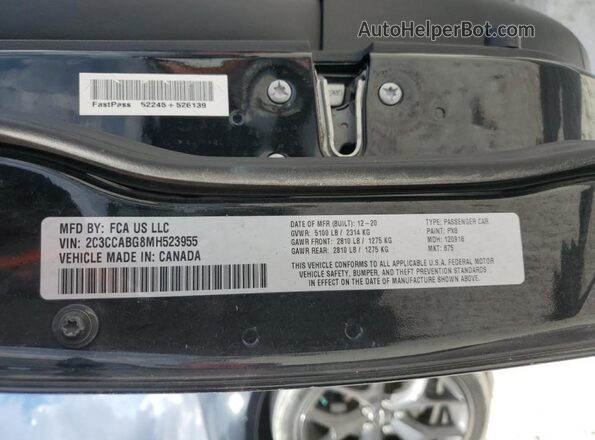 2C3CCABG8MH523955 2021 CHRYSLER 300 Black 
