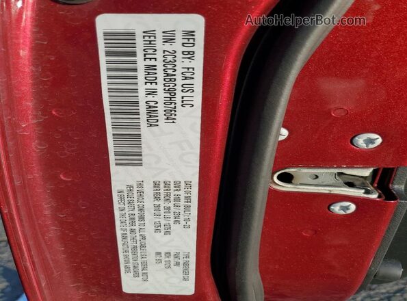 2C3CCABG9PH676641 2023 CHRYSLER 300 Burgundy Вид наклейки з VIN-кодом