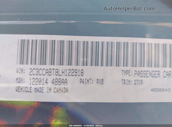 2C3CCABT8LH122918 2020 CHRYSLER 300 Black Vista del compartimento del motor