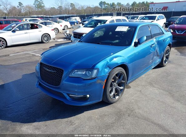 2C3CCADG8NH221872 2022 CHRYSLER 300 Blue Առջևի ձախ երեք քառորդ տեսարան