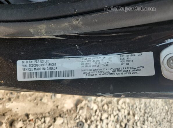 2C3CDBDK9RR189067 2024 DODGE CHARGER Black VIN sticker view