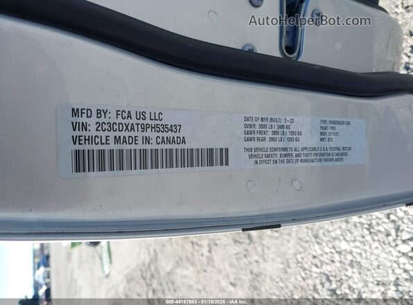 2C3CDXAT9PH535437 2023 DODGE CHARGER Silver Engine compartment view
