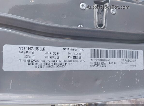 2C3CDXBG9HH584009 2017 DODGE CHARGER Gray 