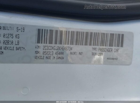 2C3CDXGJ2KH646734 2019 DODGE CHARGER White Engine compartment view