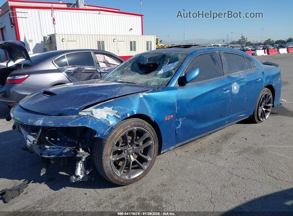 2C3CDXGJ4LH240777 2020 DODGE CHARGER Blue Передня ліва чверть