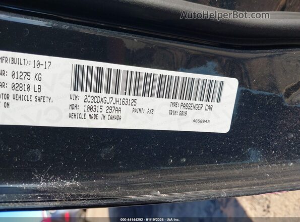 2C3CDXGJ7JH163125 2018 DODGE CHARGER Black Widok komory silnika