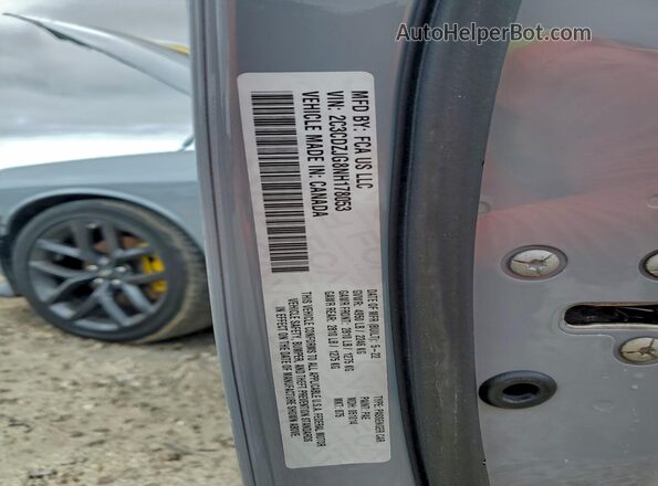 2C3CDZJG8NH178053 2022 DODGE CHALLENGER Gray Widok komory silnika