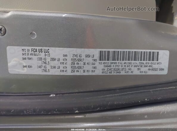 2C4RC1BG2GR118713 2016 CHRYSLER TOWN & COUNTRY Silver Widok komory silnika