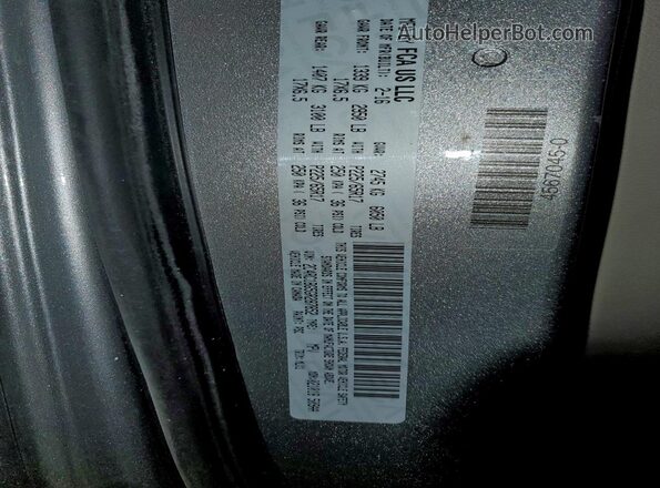 2C4RC1BG5GR287852 2016 CHRYSLER TOWN Gray Vista de la etiqueta del VIN