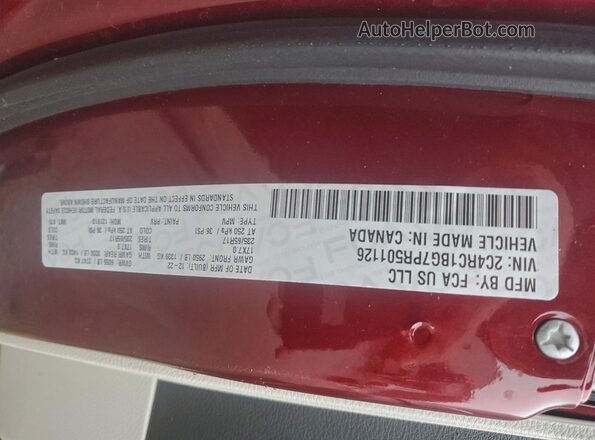 2C4RC1BG7PR501126 2023 CHRYSLER PACIFICA Burgundy Vista de la etiqueta del VIN