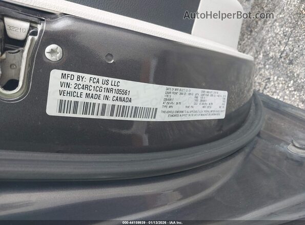 2C4RC1CG1NR105561 2022 CHRYSLER VOYAGER Gray Вид підкапотного простору