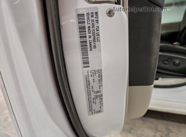 2C4RC1CG5PR551103 2023 CHRYSLER VOYAGER White VIN sticker view