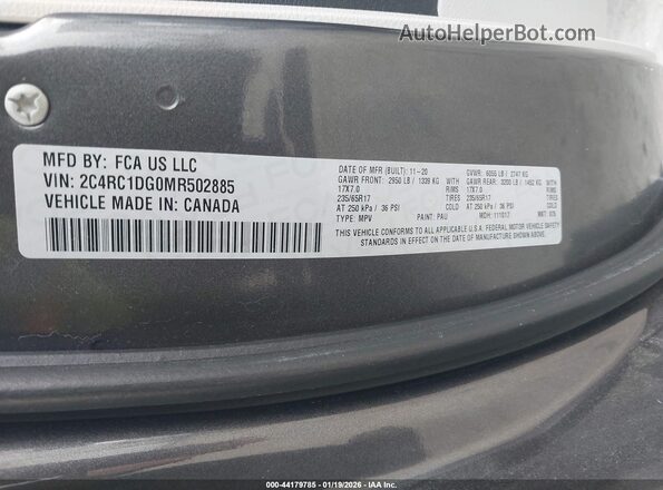 2C4RC1DG0MR502885 2021 CHRYSLER VOYAGER Black Vista del compartimento del motor