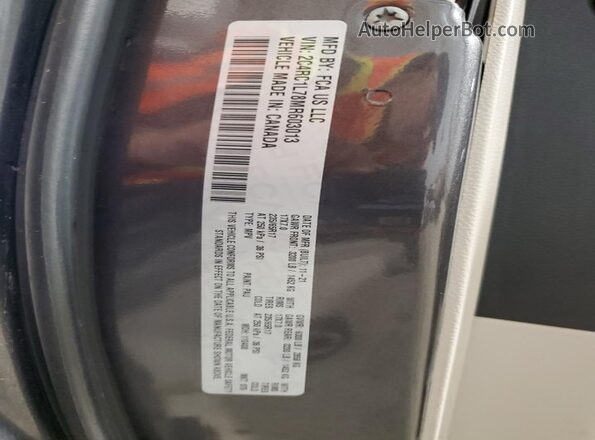 2C4RC1L78MR603013 2021 CHRYSLER PACIFICA Серый Вид наклейки с VIN-кодом