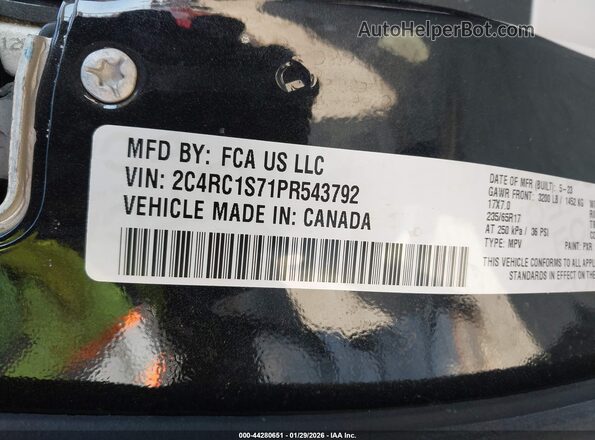 2C4RC1S71PR543792 2023 CHRYSLER PACIFICA Black Vista del compartimento del motor