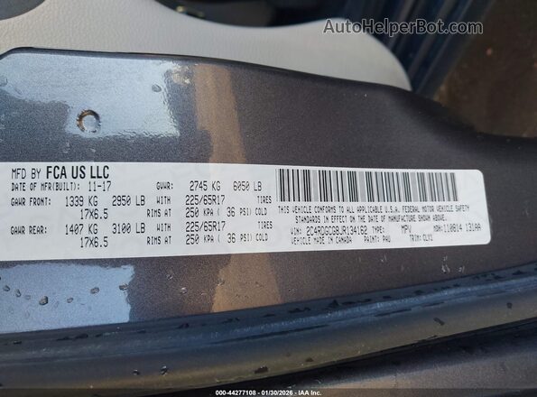 2C4RDGCG8JR134162 2018 DODGE GRAND CARAVAN Black Engine compartment view