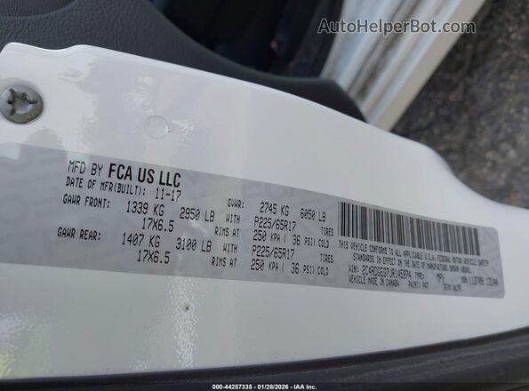 2C4RDGEG7JR145974 2018 DODGE GRAND CARAVAN White 