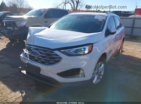 2FMPK3J95KBB93122 2019 FORD EDGE White Առջևի ձախ երեք քառորդ տեսարան