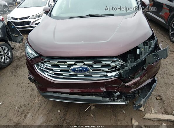 2FMPK4K90NBA41645 2022 FORD EDGE Burgundy Widok zestawu wskaźników