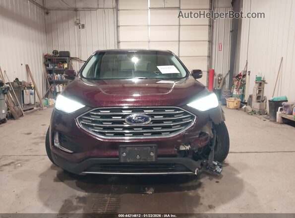 2FMPK4K92KBB76377 2019 FORD EDGE Maroon Instrument cluster view