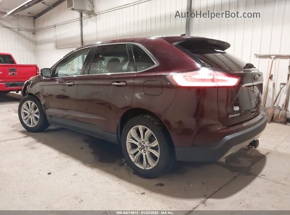 2FMPK4K92KBB76377 2019 FORD EDGE Maroon Rear left
