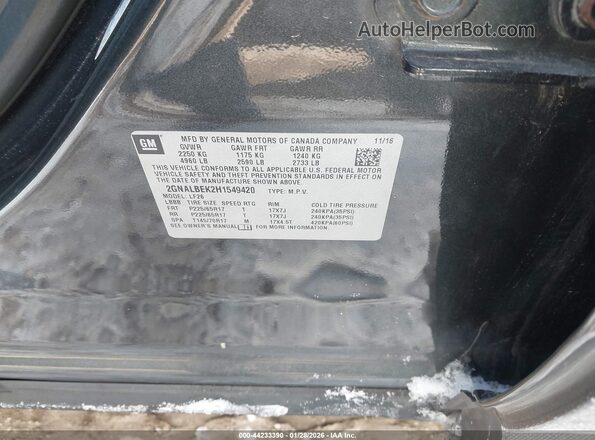 2GNALBEK2H1549420 2017 CHEVROLET EQUINOX Gray Vista del compartimento del motor