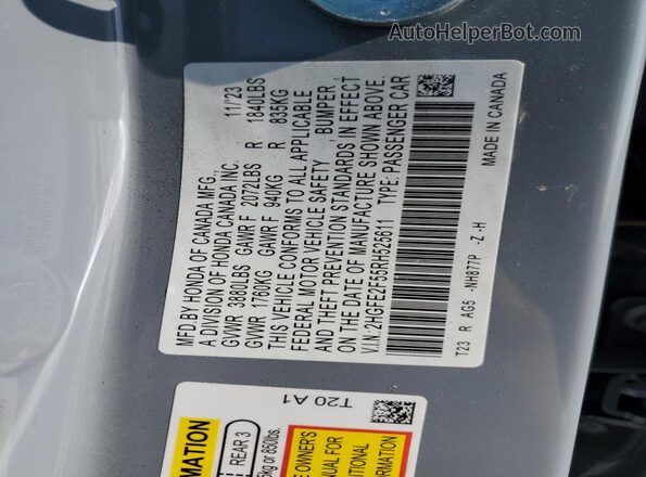 2HGFE2F55RH525611 2024 HONDA CIVIC Gray ძრავის განყოფილების ხედი