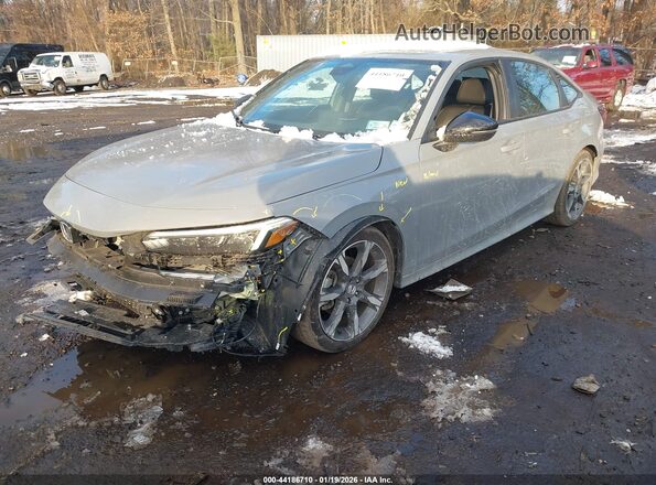 2HGFE4F83SH325452 2025 HONDA CIVIC Gray წინა მარცხენა ხედი სამი მეოთხედიდან