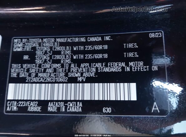 2T2ADCAZ2RC010602 2024 LEXUS NX 250 Black Vista del compartimento del motor