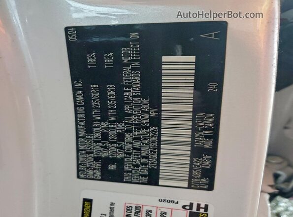 2T2AGCEZ1SC062228 2025 LEXUS NX White VIN sticker view