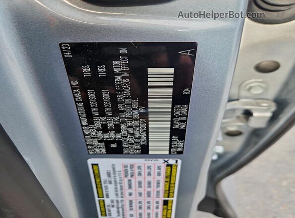 2T2BAMBA7PC009731 2023 LEXUS RX Silver VIN sticker view
