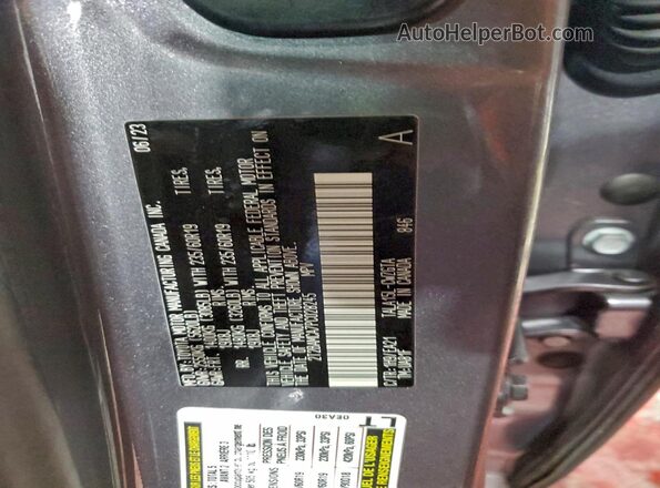 2T2BAMCA7PC028245 2023 LEXUS RX Gray Vista de la etiqueta del VIN