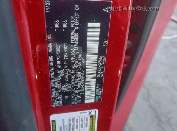 2T2BAMCA9RC051741 2024 LEXUS RX Red Панорамний вид салону 360°