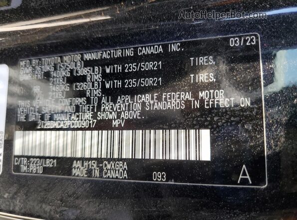 2T2BBMCA2PC009017 2023 LEXUS RX Gray Панорамний вид салону 360°