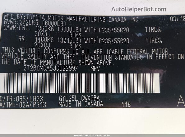 2T2BGMCA5JC022997 2018 LEXUS RX 450H White Widok komory silnika
