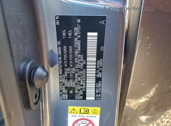 2T2BZMCA1HC059999 2017 LEXUS RX Gray VIN კოდის სტიკერის ხედი
