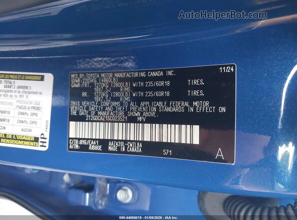 2T2GDCAZ1SC023521 2025 LEXUS NX 250 Blue Շարժիչի բաժամունքի տեսք