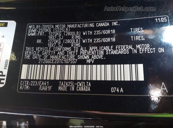 2T2GGCEZ0TC107557 2026 LEXUS NX 350 Black Widok komory silnika