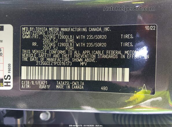 2T2GGCEZ1PC016173 2023 LEXUS NX 350 Gray Vista del compartimento del motor