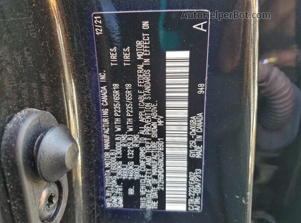 2T2HGMDA6NC078901 2022 LEXUS RX Black VIN sticker view