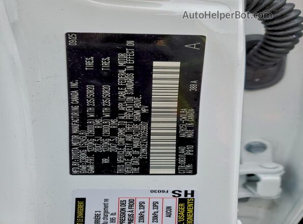 2T2HKCEZ4TC059807 2026 LEXUS NX White Вид наклейки з VIN-кодом